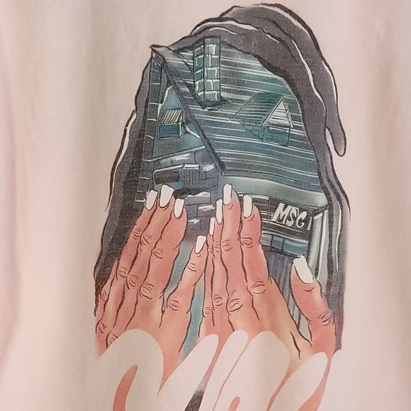 Port & Company Graphic T-Shirt Men's XL Pink Hands Over House Face - Picture 8 of 12